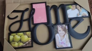 BURNES OF BOSTON Home 4 OPENING COLLAGE Black metal PHOTO PICTURE FRAME - Picture 1 of 3