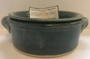 Cuenco/plato de cerámica de gres verde de calentamiento o enfriamiento de 2 piezas de Betsy Borgatti - Imagen 1 de 12