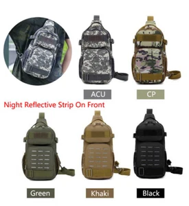 Travel Outdoor Tactical Chest Bag Sling Shoulder Molle Pack Messenger Backpack - Picture 1 of 18