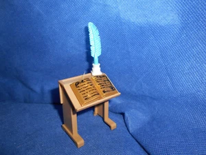 Playmobil Ritterburg Stehpult hellbraun Buch Schreibfeder Tintenfass weiß top - Picture 1 of 1