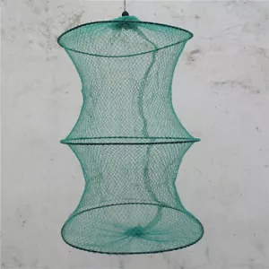 2 Layer Crab Fish Shrimp Minnow Fishing Bait Trap Cast Cage-Folda F0T1 Dip E6G0 - Picture 1 of 8