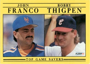 1991 FLEER JOHN FRANCO/BOBBY THIGPEN NEW YORK METS/CHICAGO WHITE SOX #712 - Picture 1 of 2