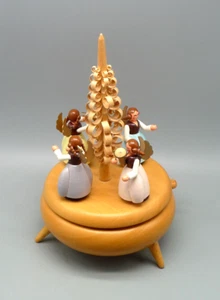 Erzgebirge Spieluhr Reuge- Weihnachten - "O du Fröhliche" - D= 13 cm- funkt. - Bild 1 von 5