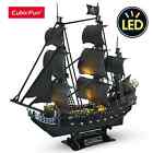 3D Puzzles 293Pcs Queen Anne Revenge Pirate Ship Gifts With 15 Led Bulb S Sailbo