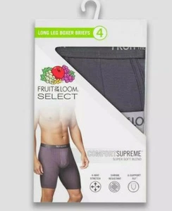 Fruit of the Loom Boxer Briefs Long Leg Select Comfort Supreme 4 Pack - Picture 1 of 2