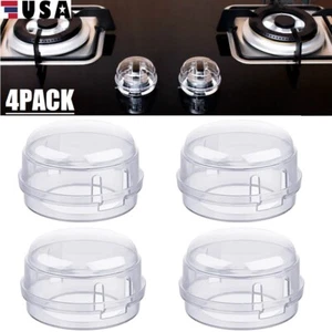 4Pcs Universal Oven & Stove Knob Covers Clear View Child Baby Kitchen Safety USA - Picture 1 of 14