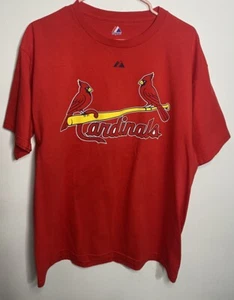 Majestic Mens Large L T Shirt Red Saint Louis Cardinals Matt Holliday #7 - Picture 1 of 5