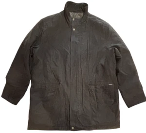 London Fog Wollmischung gefüttert schwarz Automantel Herren XL durchgehender Reißverschluss und Druckknopfverschluss - Bild 1 von 11