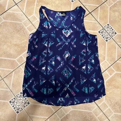 Camiseta sin mangas Mossimo para mujer talla XL dobladillo redondeado azul rosa turquesa favorecedora Foto 1 de 3