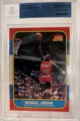 1986-87 Fleer #57 Michael Jordan (RC) PSA Altered Authentic - Image 1 of 2