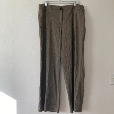 Брюки J Jill из шерстяной смеси с широкими штанинами коричневые эластичные минималистские офисные размер 16 - Изображение 1 из 4