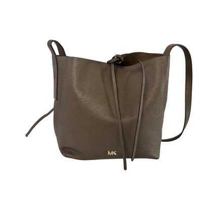 Bolso de hombro Michael Kors Junie grande de cuero granulado mensajero verde topo Foto 1 de 4