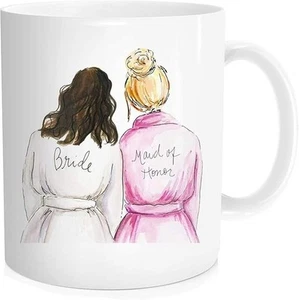 Elegant Bride Wedding Mug–Perfect Bridal Shower Gift for Maid of Honor & Sister - Picture 1 of 2