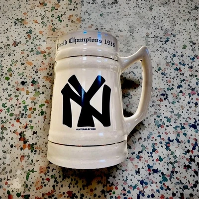 New York Yankees 1936 Vintage Serie Mundial Stein Lista de Jugadores y Récord de Temporada Foto 1 de 4