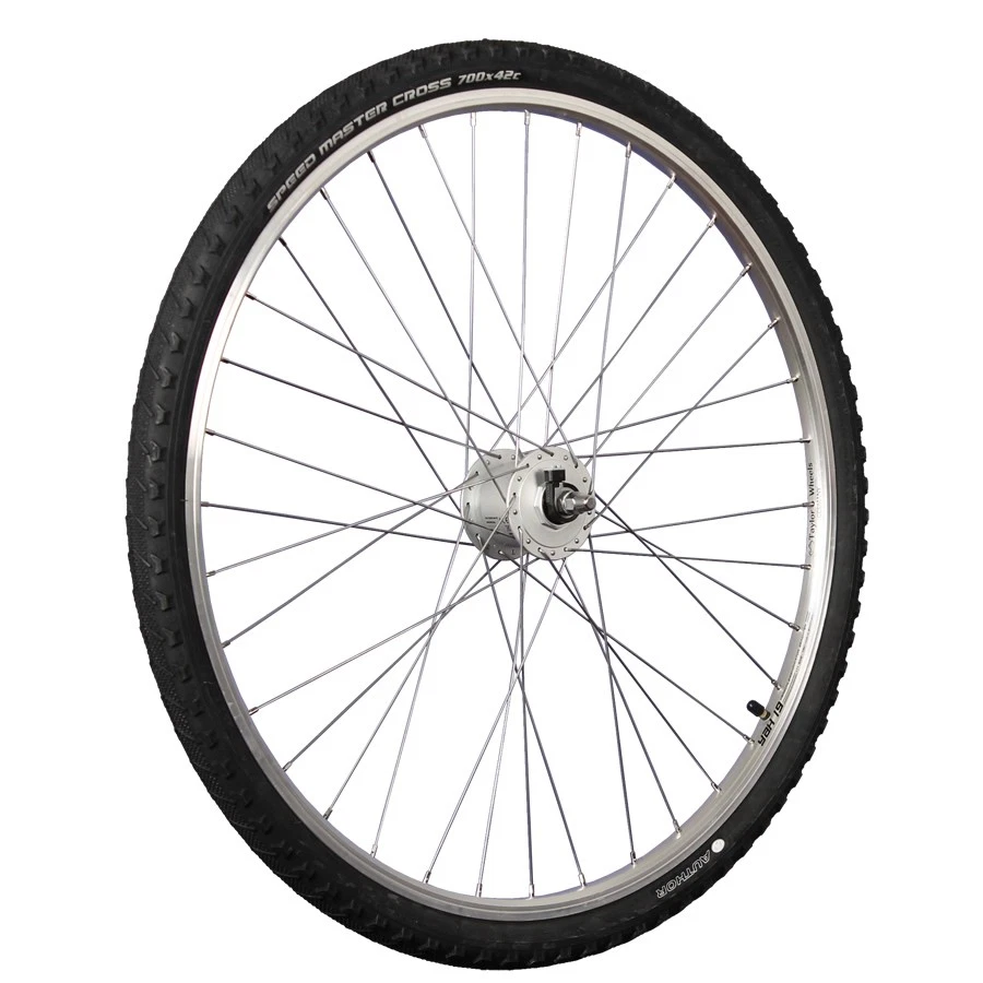 Laufrad 28 Zoll Vorderrad bereift Hohlkammer Shimano Nabendynamo + Fahrradreifen - Bild 1 von 3