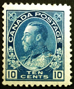 Canada #117 5c Blue 1922 King George V VF MLH Full Gum Rare - Picture 1 of 1