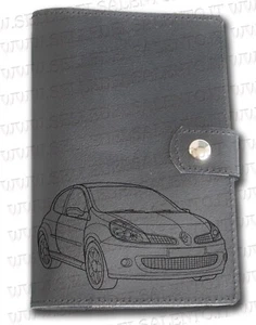 Portadocumenti portalibretto pelle auto Renault Clio Sport Libro Leather - Picture 1 of 2