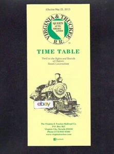 VIRGINIA & TRUCKEE ORARIO FERROVIARIO 25-5-2013 VINTAGE DEPOSITO LOCOMOTIVA A VAPORE - Foto 1 di 1