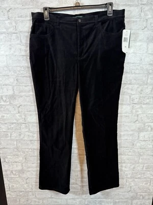 Lauren Ralph Lauren Black Velvet Slimming Fit Pants Size 16 - Image 1 of 4
