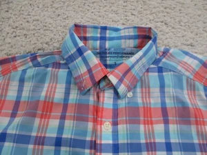 Vineyard Vines Shirt Mens Small Blue On The Go OTG Nylon Button Performance A2 - Picture 1 of 9
