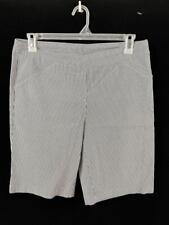 Coral Bay shorts size 14 pull on 10" inseam 2 pockets stretch gray pinstripe