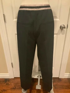 Luisa Cerano Black Pants W/ Metallic Light Pink Elastic, Size 10 (US) 40(D) NWT! - Picture 1 of 10
