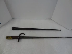 Antique French Bayonet Sword Dagger Gras Mre de Armes de St. Etienne 1879 Scabba - Picture 1 of 24