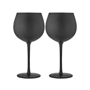 2pc Tempa Aurora 600ml Gin Glass Cocktail/Water Juice Drinking Cup Matte Black - Picture 1 of 4