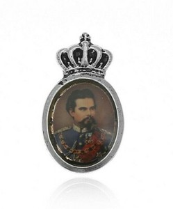 Alpenklunker Anstecker Pin Brosche  König Ludwig II Kini Oktoberfest  Vintage