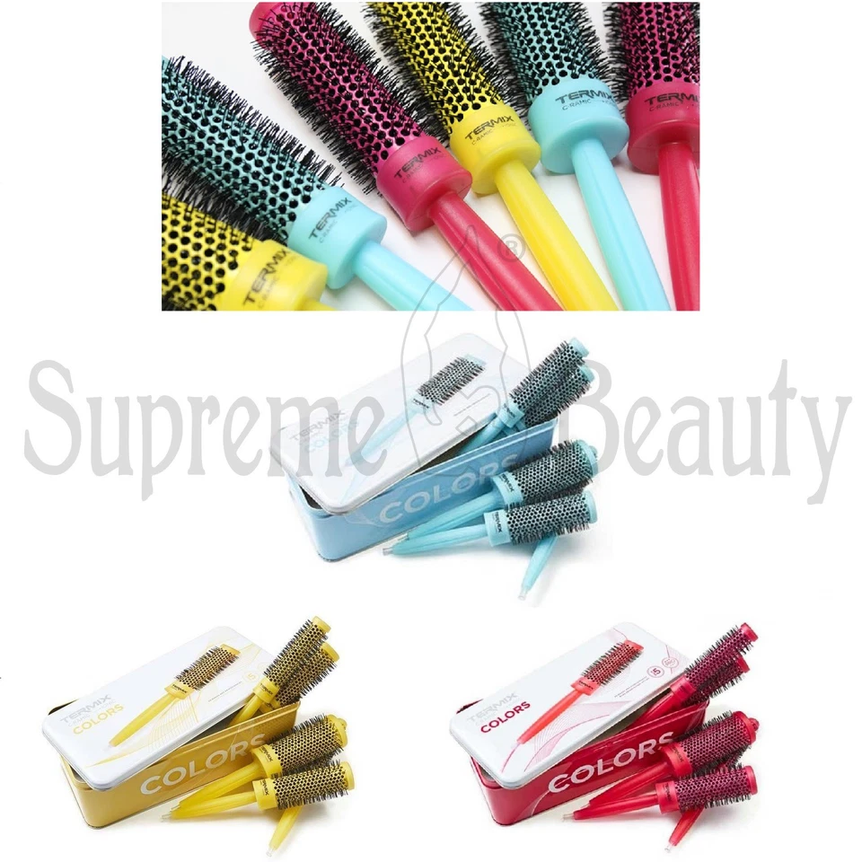 TERMIX COLORS KIT 5 SPAZZOLE CERAMIC IONIC PROFESSIONALE PARRUCCHIERE BARBIERE - Immagine 1 di 1