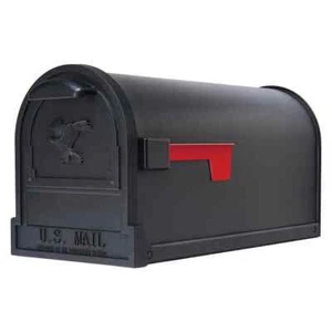 Arlington Textured Black, Large, Steel, Post Mount Mailbox - Picture 1 of 8