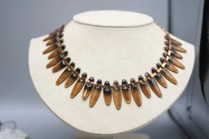 VTG 50s Signed Matisse Renoir  Enamel Copper Link Necklace P8 - Picture 1 of 6