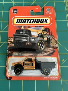 2024 MATCHBOX RAM WORK TRUCK FLATBED MBX OFF-ROAD 23/100 YELLOW CONSTRUCTION - Picture 1 of 2
