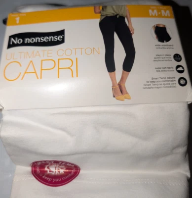 Legging capri de algodón blanco No Nonsense Ultimate para mujer talla M 8-10 NUEVO Foto 1 de 3