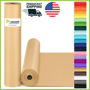 Brown Kraft Paper Roll Crafts Gift Wrapping Moving Packing Cushioning Shipping - Picture 1 of 7