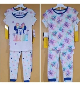 Girls Disney's Minnie Mouse 4 Piece Cotton Pajama Set 3T or 5T NWT - Picture 1 of 1