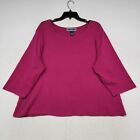 Karen Scott Shirt Womens Plus 3X Purple 3/4 Sleeve Top Blouse Round Neck