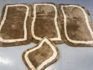 X ROMANY GYPSY WASHABLES GERMAN MATS NEW MATS THICK SETS OF 4 RUGS BEIGE/BROWN X - Picture 1 of 8