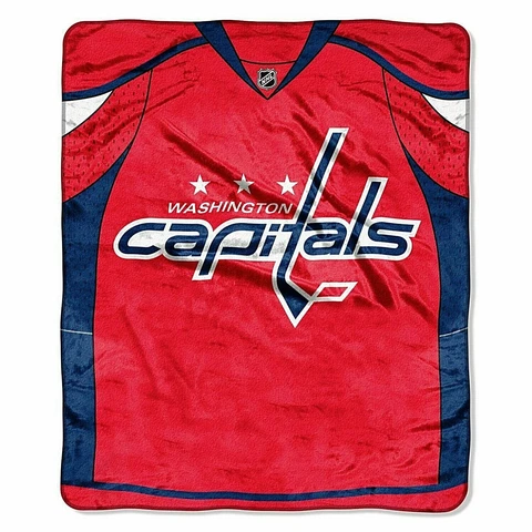 Washington Capitals NHL Northwest Royal Plush Raschel Throw Jersey Style Cover