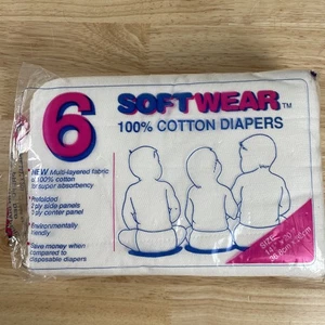 VTG Cloth 100% Cotton Diapers Birdseye Prefolded 14.5x20.5” 3 Layers NEW - Picture 1 of 4