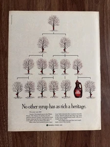 Log Cabin Maple Syrup Print Ad Vintage 1989 Rich Heritage Breakfast Pancakes - Picture 1 of 4