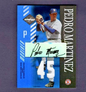 2003 LEAF LIMITED AUTO MONIKERS 45 JERSEY NUMBER #142 PEDRO MARTINEZ RED SOX #/5 - Picture 1 of 2