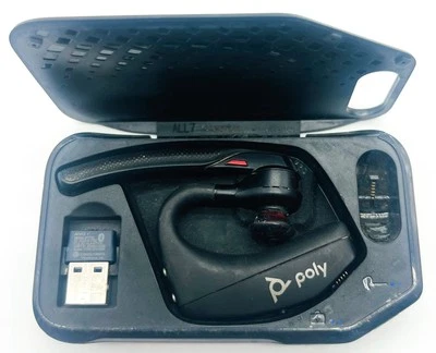 Poly Voyager 5200 UC Wireless Headset W/ Charging Charging Case & USB Receiver - Image 1 of 3
