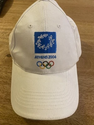 Gorra de béisbol blanca bordada oficial 2004 Atenas Grecia Juegos Olímpicos Foto 1 de 4