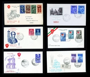 [ITALIEN] 1949-51 (6) FDC Triest / AMG-FTT / SC 36-9 51, 53-4, 74-5, 77-8, 115-17 - Bild 1 von 1