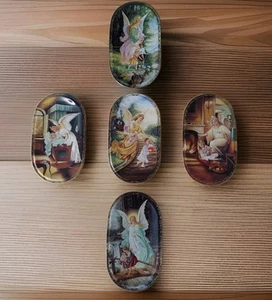 SET OF 5 VINTAGE BRADFORD EXCHANGE GERMAN GUARDIAN ANGEL SCENE PLATES 1995-96 - Picture 1 of 11