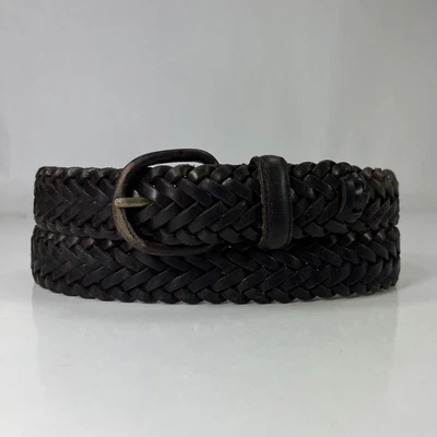 Cinturón de cuero de vaca Dockers marrón trenzado de grano completo - talla 34/85 Foto 1 de 4