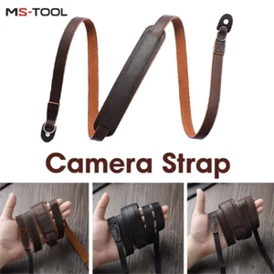 NEW Genuine Leather Camera Strap Belt For Leica Fujifilm Lumix Sony Canon Nikon - Picture 1 of 18