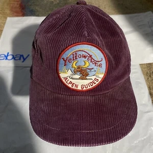 Cappello berretto camionista vintage Yellowstone guide alpine, Mose anni 80 velluto a coste ��raro - Foto 1 di 7