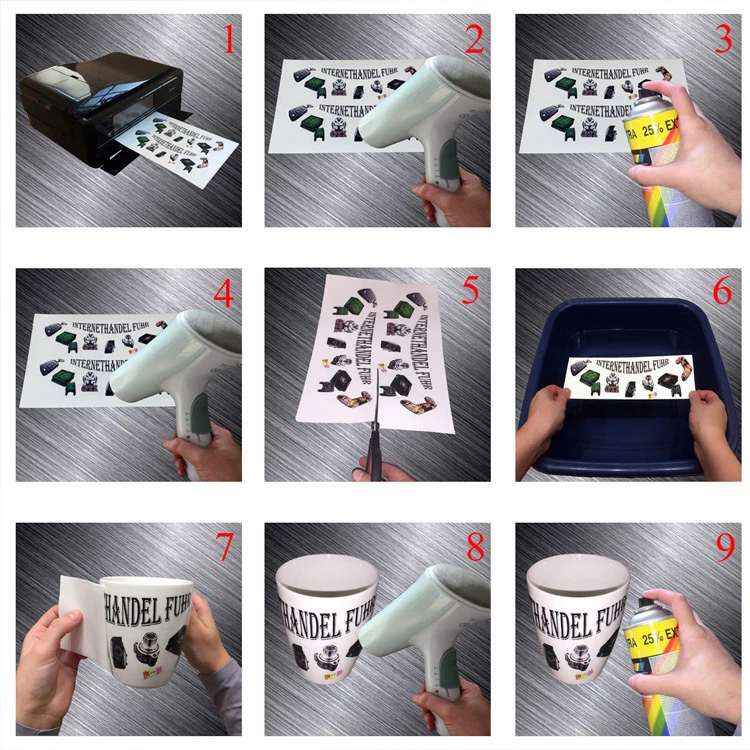 5x Wasserschiebefolie Decalfolie DIN A4 weiss weiß Inkjet Tintenstrahl